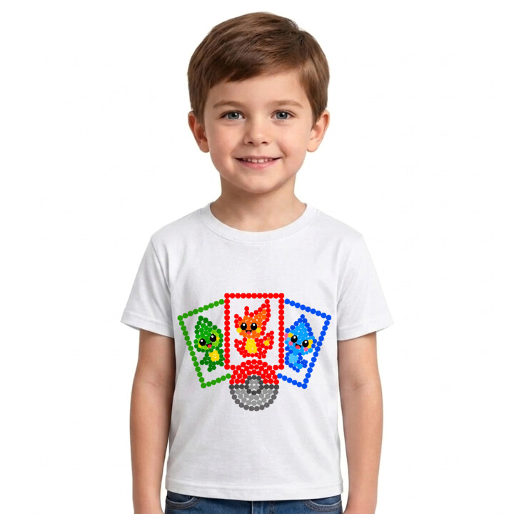 Karty kolekcjonerskie z kropek - dzień kropki - dziecięca koszulka na prezent - inspirowane Pokémonami