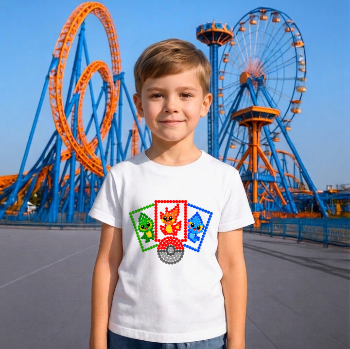 Karty kolekcjonerskie z kropek - dzień kropki - dziecięca koszulka na prezent - inspirowane Pokémonami