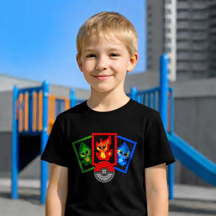 Karty kolekcjonerskie z kropek - dzień kropki - dziecięca koszulka na prezent - inspirowane Pokémonami