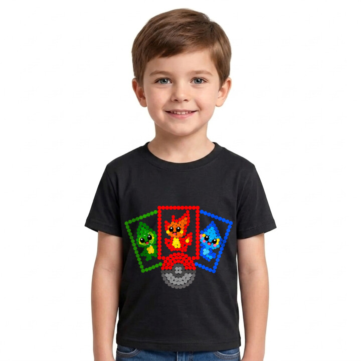 Karty kolekcjonerskie z kropek - dzień kropki - dziecięca koszulka na prezent - inspirowane Pokémonami