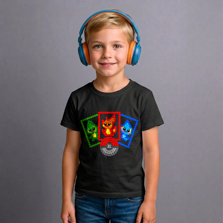 Karty kolekcjonerskie z kropek - dzień kropki - dziecięca koszulka na prezent - inspirowane Pokémonami