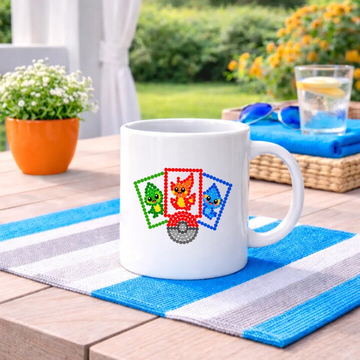 Karty kolekcjonerskie z kropek - dzień kropki - kubek na prezent - inspirowane Pokémonami