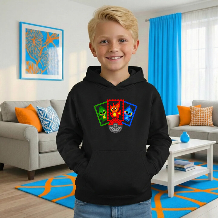 Karty kolekcjonerskie z kropek - dzień kropki - dziecięca bluza na prezent - inspirowane Pokémonami