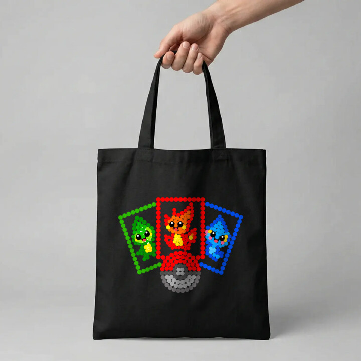 Karty kolekcjonerskie z kropek - dzień kropki - torba na prezent - inspirowane Pokémonami