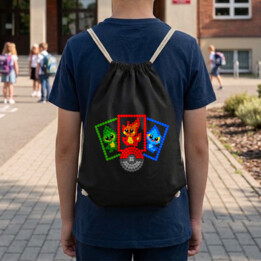 Karty kolekcjonerskie z kropek - dzień kropki - worko-plecak na prezent - inspirowane Pokémonami