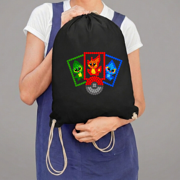 Karty kolekcjonerskie z kropek - dzień kropki - worko-plecak na prezent - inspirowane Pokémonami