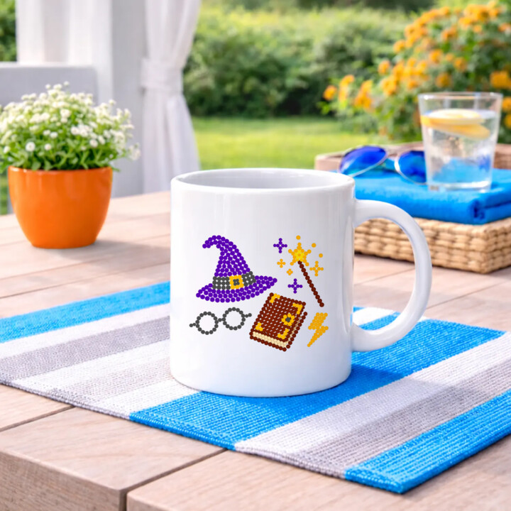 Magia i czary z kropek - dzień kropki - kubek na prezent - inspirowane Harrym Potterem