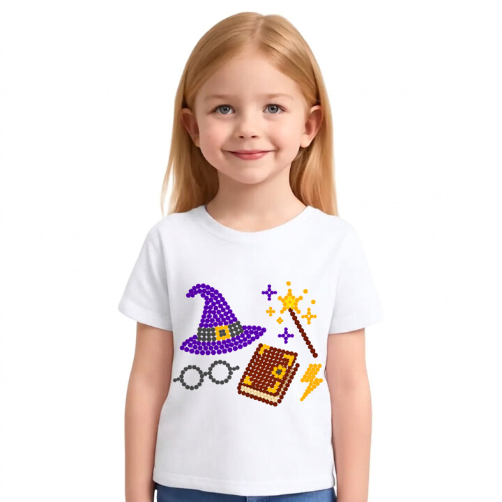 Magia i czary z kropek - dzień kropki - dziecięca koszulka na prezent - inspirowane Harrym Potterem