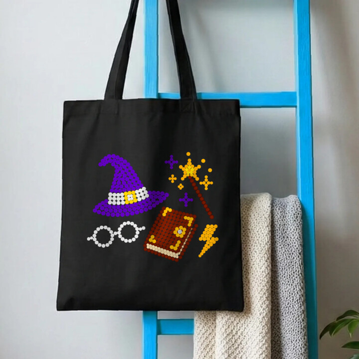 Magia i czary z kropek - dzień kropki - torba na prezent - inspirowane Harrym Potterem