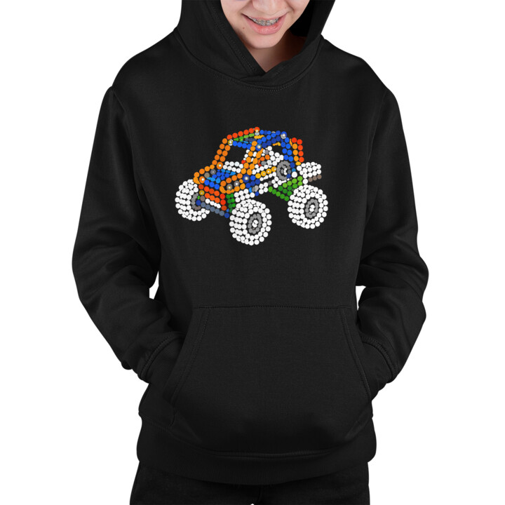 Auto z klocków z kropek - dzień kropki - dziecięca bluza na prezent - inspirowane LEGO Technic