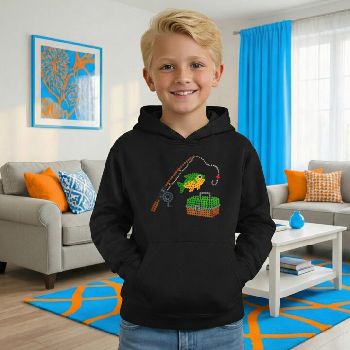 Wędkarstwo z kropek - dzień kropki - dziecięca bluza na prezent