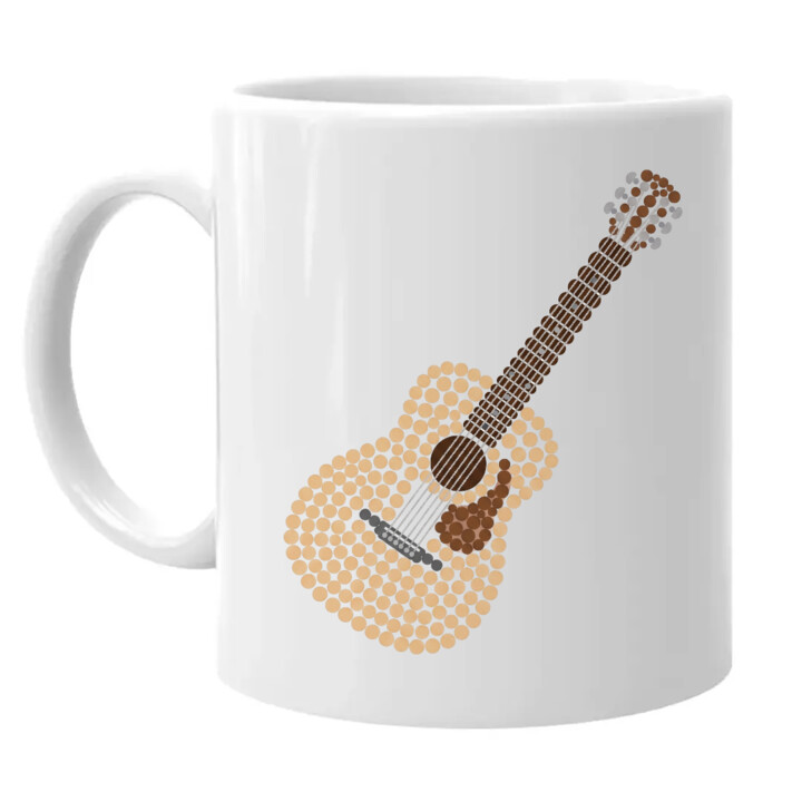 Gitara akustyczna z kropek - dzień kropki - kubek na prezent
