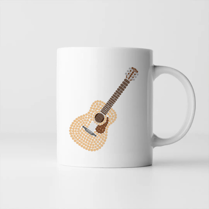 Gitara akustyczna z kropek - dzień kropki - kubek na prezent