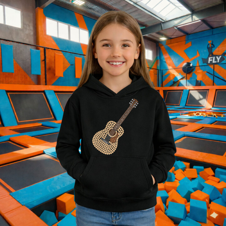 Gitara akustyczna z kropek - dzień kropki - dziecięca bluza na prezent