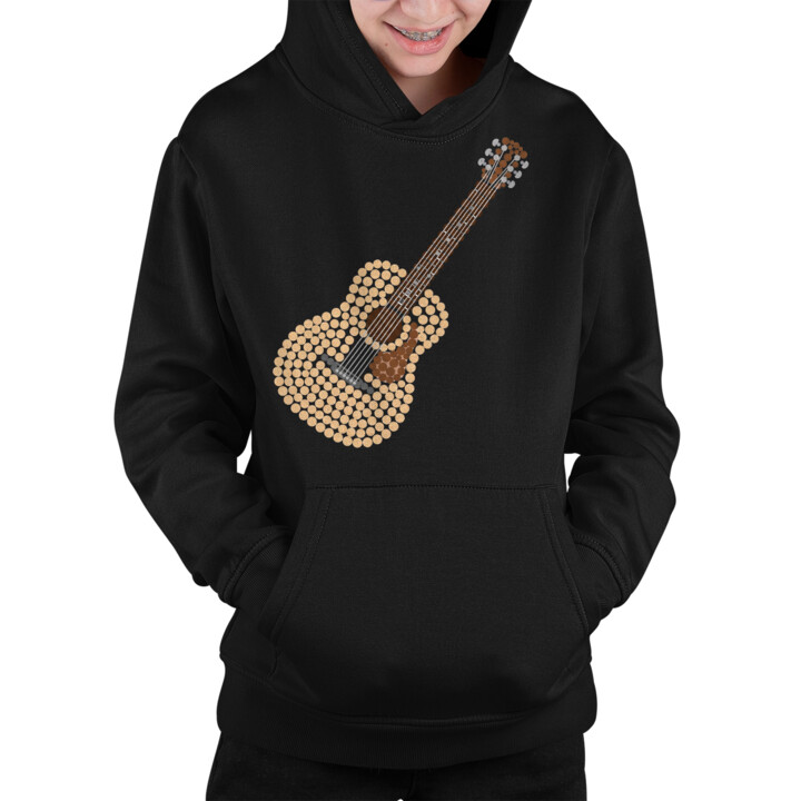 Gitara akustyczna z kropek - dzień kropki - dziecięca bluza na prezent