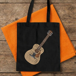 Gitara akustyczna z kropek - dzień kropki - torba na prezent