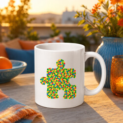 Puzzle z kropek - dzień kropki - kubek na prezent