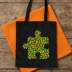 Puzzle z kropek - dzień kropki - torba na prezent