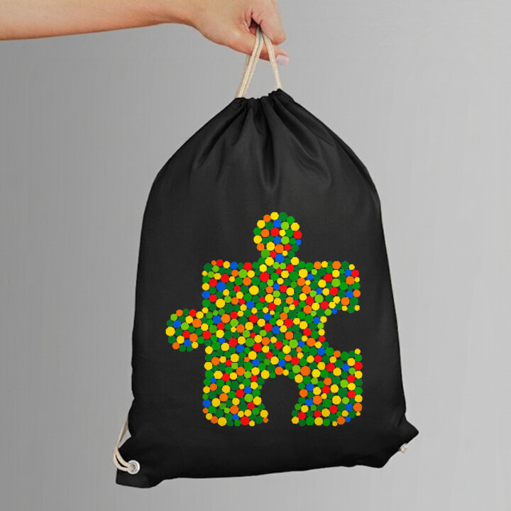 Puzzle z kropek - dzień kropki - worko-plecak na prezent