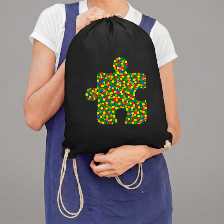 Puzzle z kropek - dzień kropki - worko-plecak na prezent