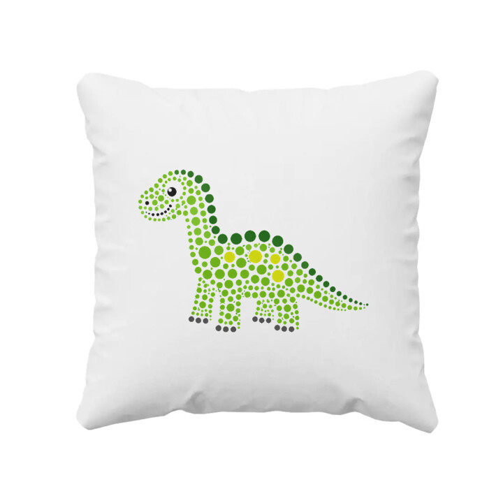 Dinozaur z kropek - dzień kropki - poduszka na prezent