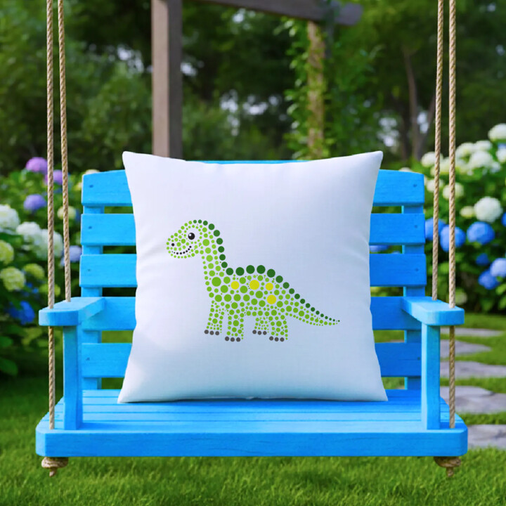 Dinozaur z kropek - dzień kropki - poduszka na prezent