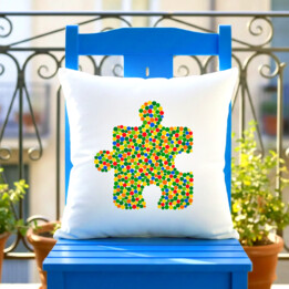 Puzzle z kropek - dzień kropki - poduszka na prezent