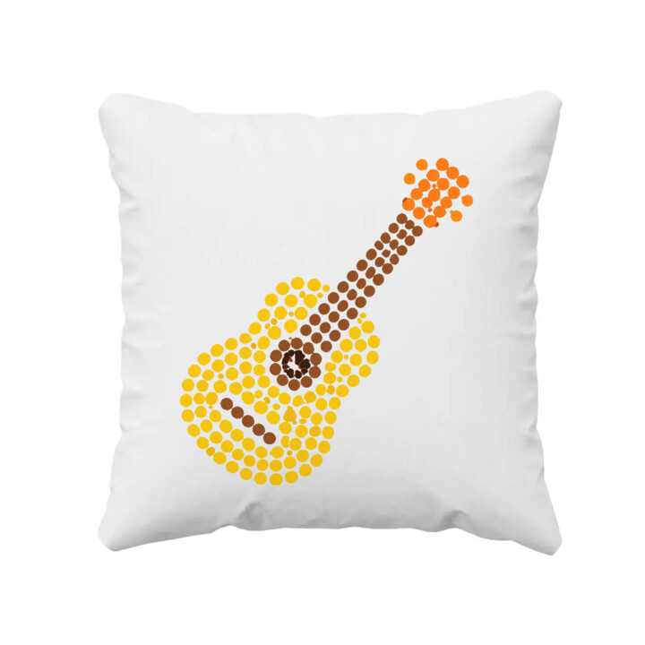 Gitara z kropek - dzień kropki - poduszka na prezent