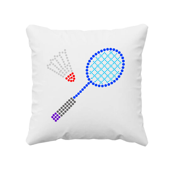 Badminton z kropek - dzień kropki - poduszka na prezent