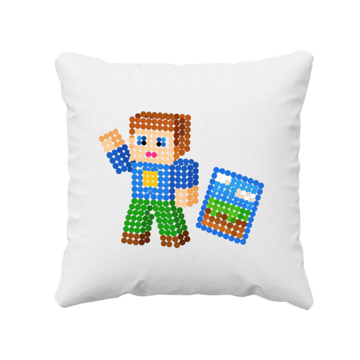 Klockowy gracz z kropek - dzień kropki - poduszka na prezent - inspirowane Robloxem