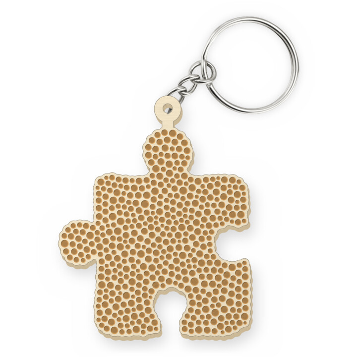 Puzzle z kropek - dzień kropki - drewniany brelok z grawerem
