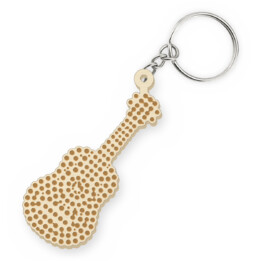 Gitara z kropek - dzień kropki - drewniany brelok z grawerem