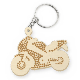 Motocykl z kropek - dzień kropki - drewniany brelok z grawerem
