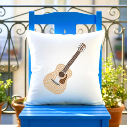 Gitara akustyczna z kropek - dzień kropki - poduszka na prezent