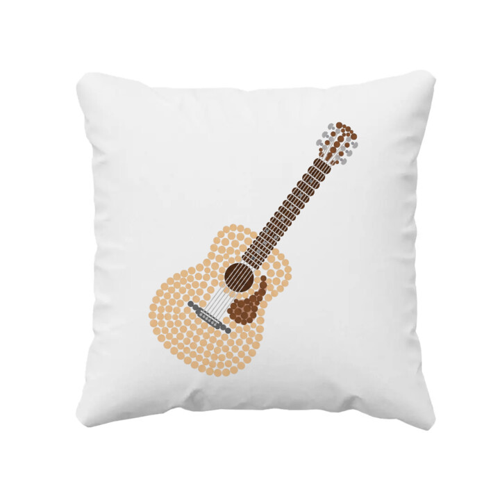 Gitara akustyczna z kropek - dzień kropki - poduszka na prezent