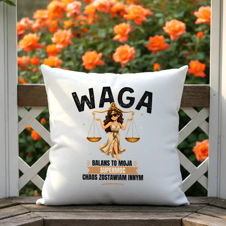 Waga balans to moja supermoc chaos zostawiam innym - poduszka na prezent