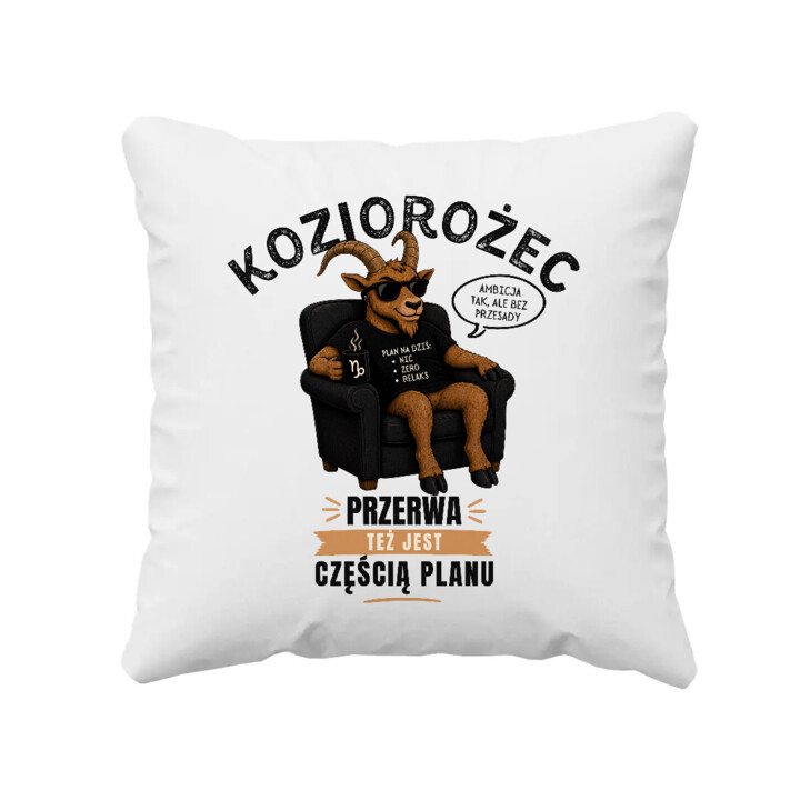 Koziorożec przerwa też jest częścią planu - poduszka na prezent