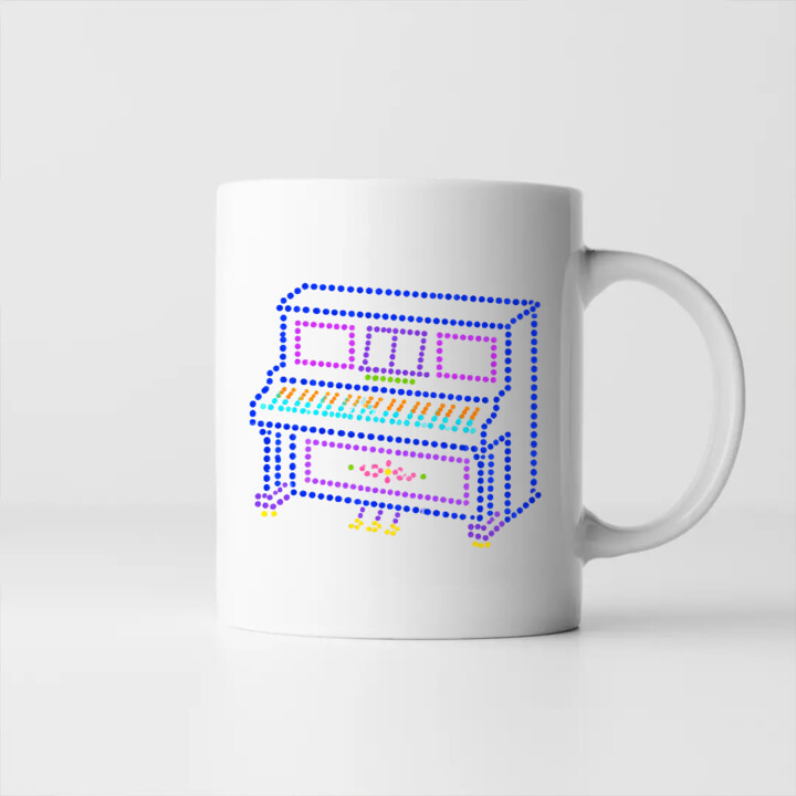 Pianino z kropek - dzień kropki - kubek na prezent