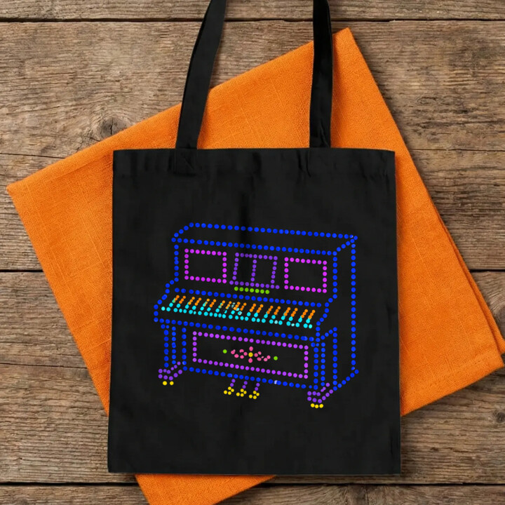 Pianino z kropek - dzień kropki - torba na prezent
