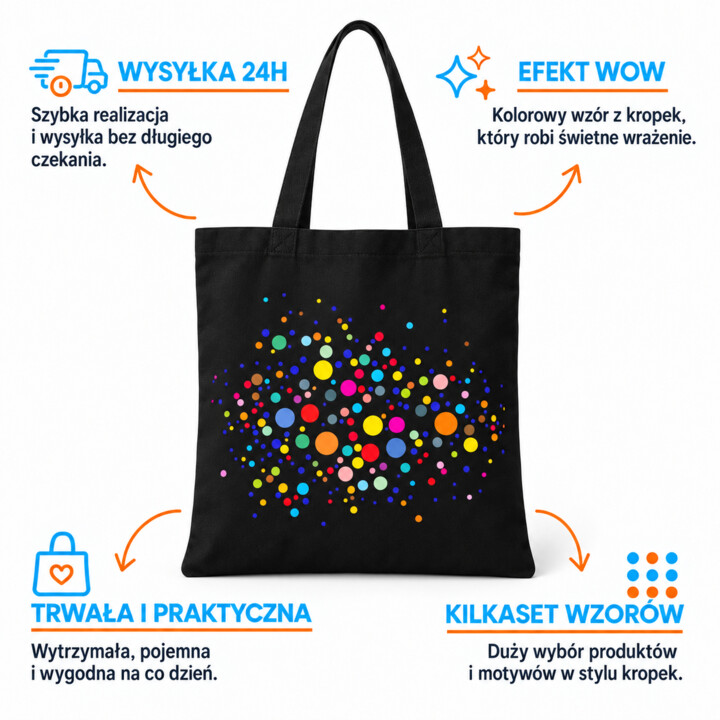 Wąż z kropek - dzień kropki - torba na prezent