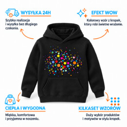 Hulajnoga z kropek - dzień kropki - dziecięca bluza na prezent