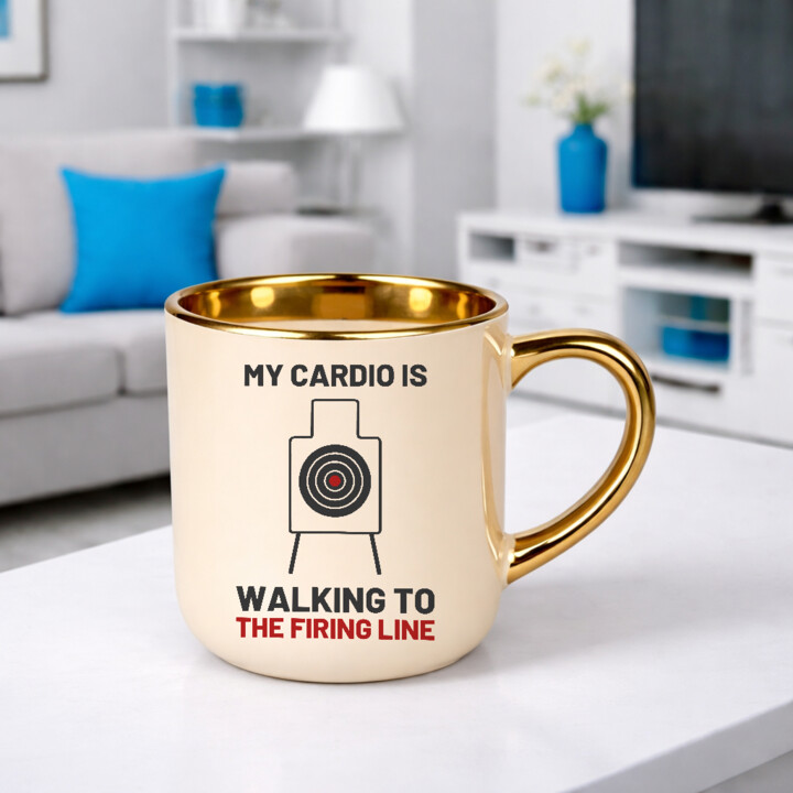My cardio is walking to the firing line - kubek elegancki dla strzelca