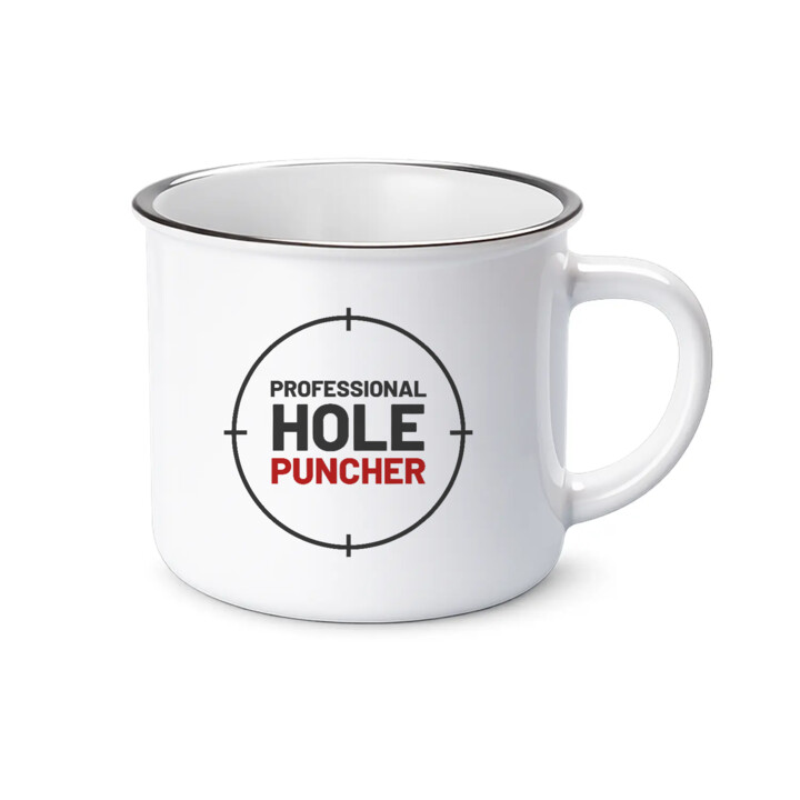 Professional hole puncher - kubek emaliowany dla strzelca