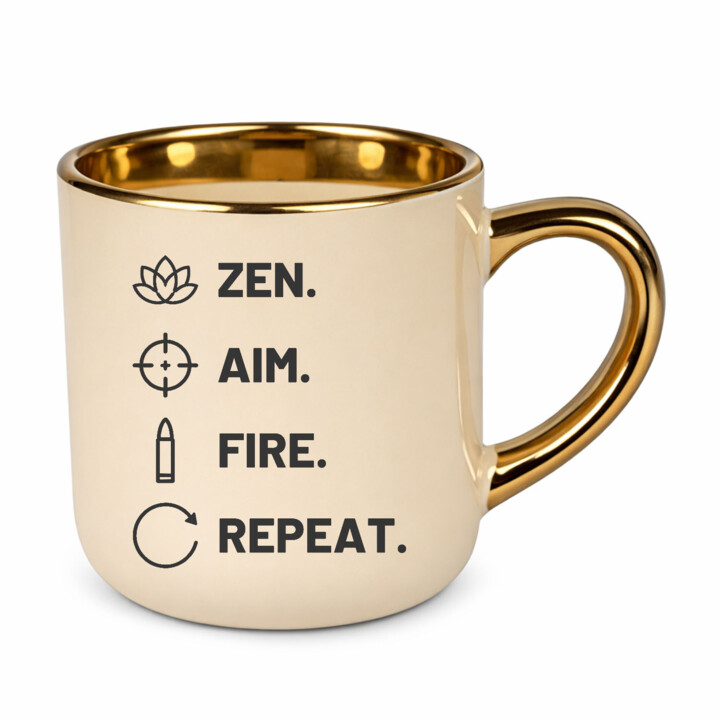 Zen. Aim. Fire. Repeat. - kubek elegancki dla strzelca