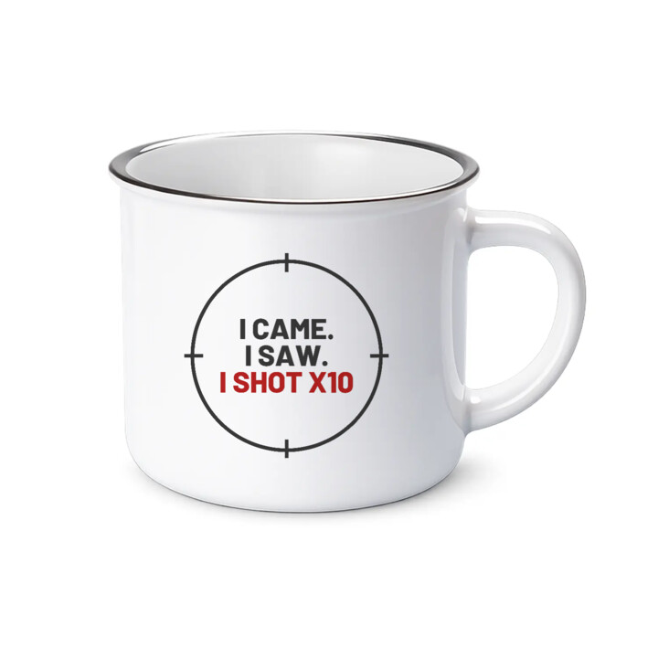 I came. I saw. I shot X10 - kubek emaliowany dla strzelca