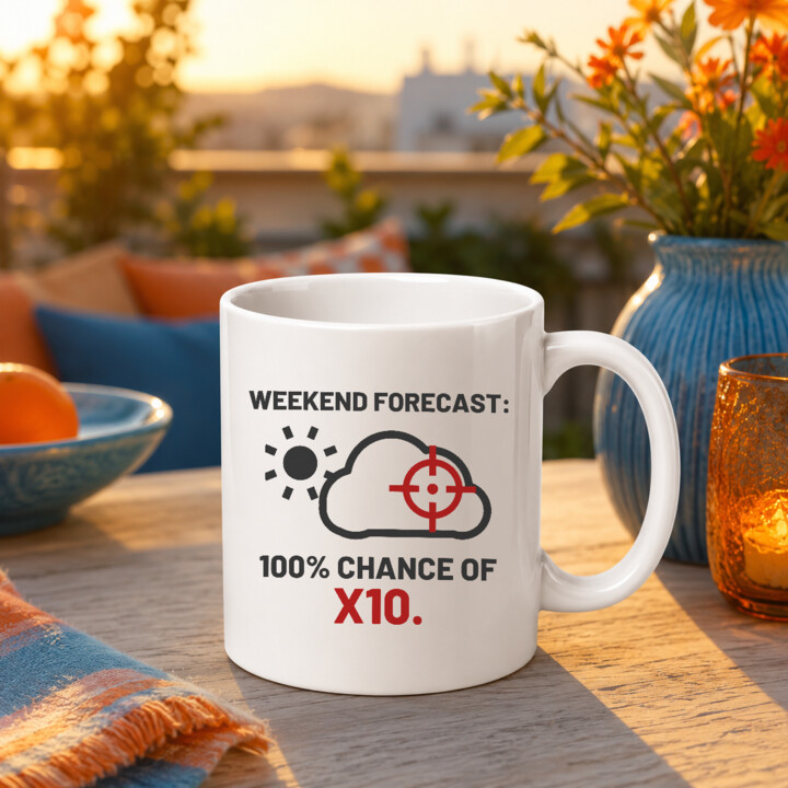 Weekend forecast: 100% chance of X10 - kubek dla strzelca