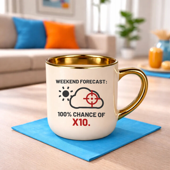 Weekend forecast: 100% chance of X10 - kubek elegancki dla strzelca