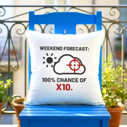 Weekend forecast: 100% chance of X10 - poduszka dla strzelca
