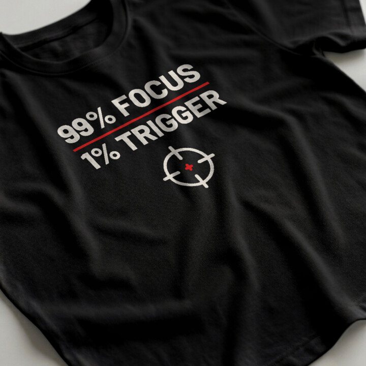99% focus, 1% trigger - męska koszulka dla strzelca