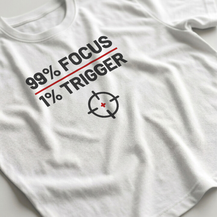 99% focus, 1% trigger - męska koszulka dla strzelca